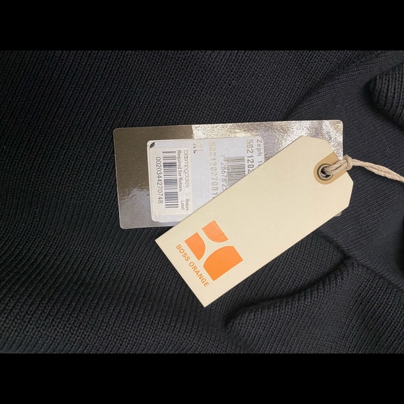 Hugo Boss Orange Cardigan shawl collar double-breasted  black sweater - Picture 9 of 9